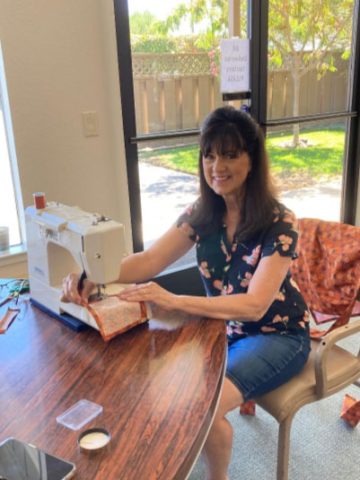 Ladies Making Aprons 2021