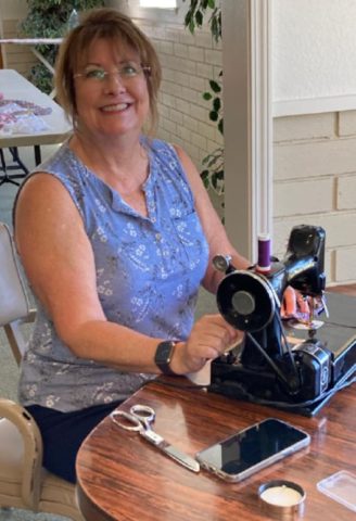 Ladies Making Aprons 2021