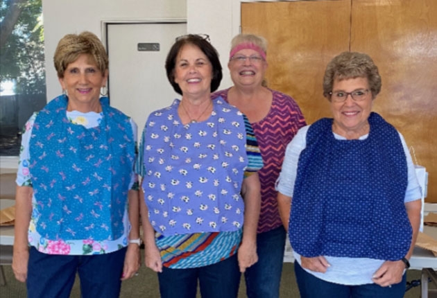Ladies Making Aprons 2021