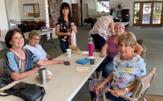 Ladies Making Aprons 2021