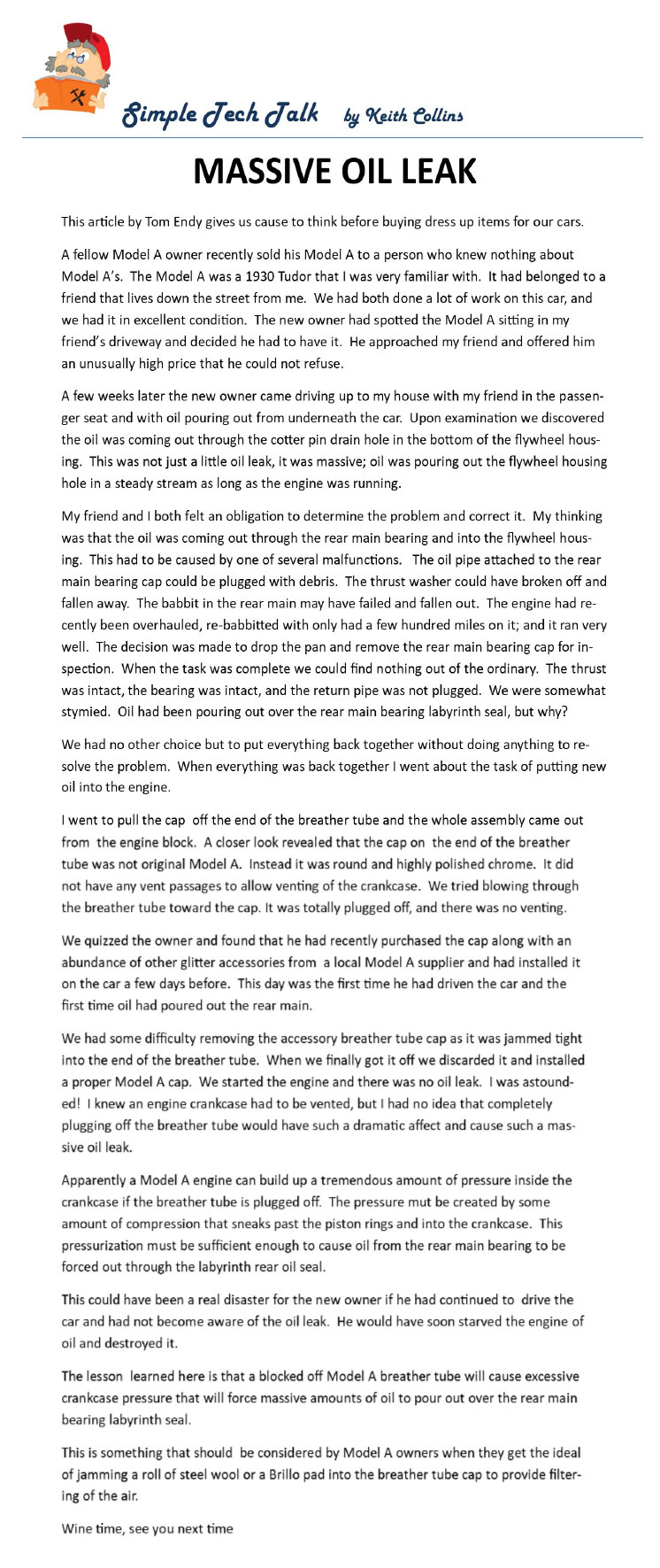 Massive Oil Leak on a Model A 